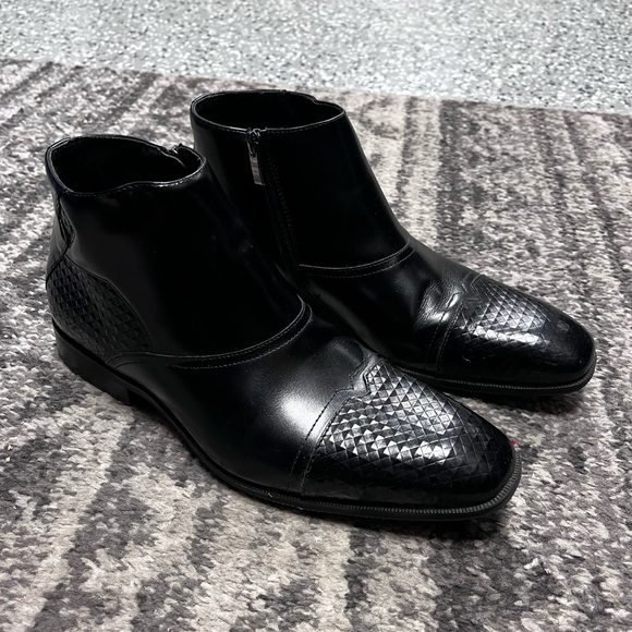 Stacy Adams Cap Toe Chelsea Boot Black 7.5 Memory Foam Cushion - Picture 6 of 12